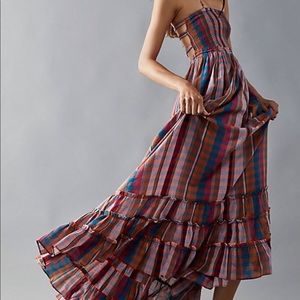 Free People x Amant Extratropical Plaid Maxi Dress